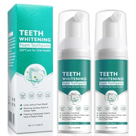 Citrus Baking Soda Teeth Whitening Toothpaste, 2 Pack - Ultra-fine Mousse Foam, Deeply Cleans Gums, Removes Stains
