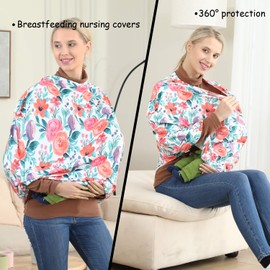 Dudeeghes Multi-use Nursing Cover Carseat Canopy - Breastfeeding Cover Car Seat Covers for Babies, Baby Shower Gifts for Boys and Girls