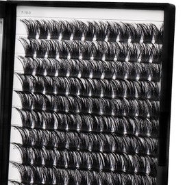 Bodermincer 120 Cluster 10-12-14mm/12-14-16mm/16-18-20mm Mixed Length Lash Cluster Eyelash Extension Natural 3D Russian Volume Faux 3D Effect Glue Bonded Cluster Eyelashes (M01# 16-18-20mm Mixed)