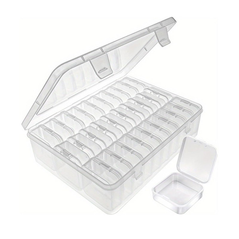 SAMCOS Bead Case, Set of 30, Bead Storage Box, Trinket