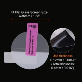 sourcing map 2pcs Watch Glass Screen Protectors 35mm HD High Definition Anti-Scratch Waterproof Ultra-Thin TPU Universal Smartwatch Screen Protective Film with Cloth Sticker Scraping Card