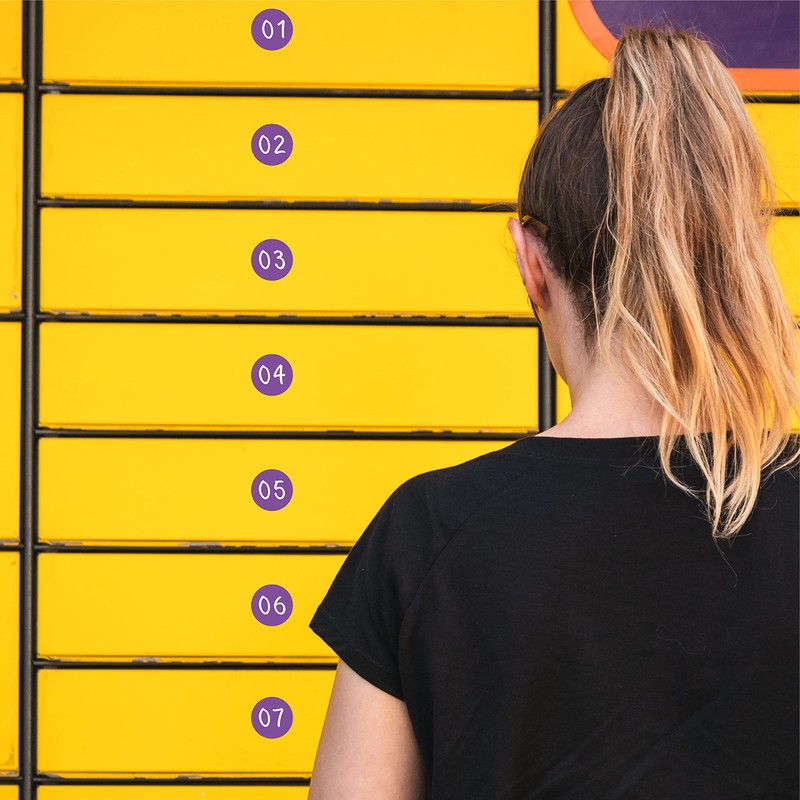 1500 PCS Purple Round Color Coding Circle Dots Inventory Stickers