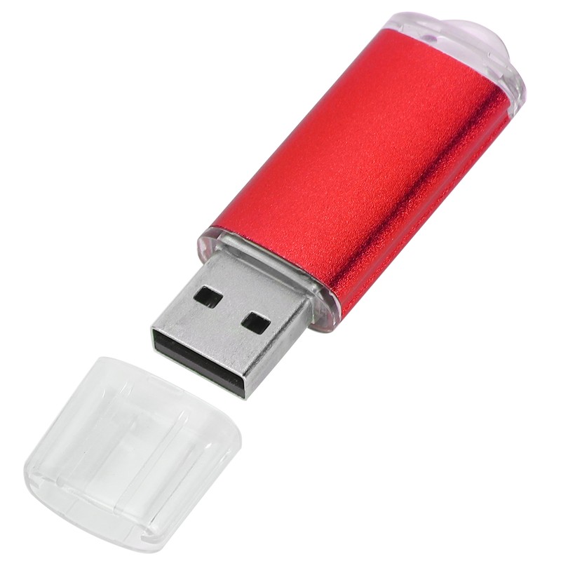 USB Flash Drive Transparent Cover Red Portable Storage Memory Stick