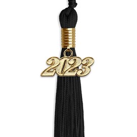 Endea Graduation Single Color Tassel with Gold Date Drop (Black, 2023)
