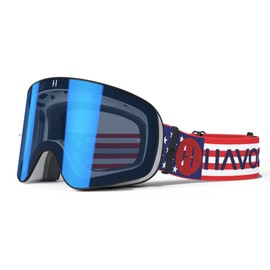 Havoc Racing Magnetic Frameless Goggles - For Motocross, Dirt Biking, Snowboarding, ATV, & UTV - Patriot Goggles & Clear Lens Bundle