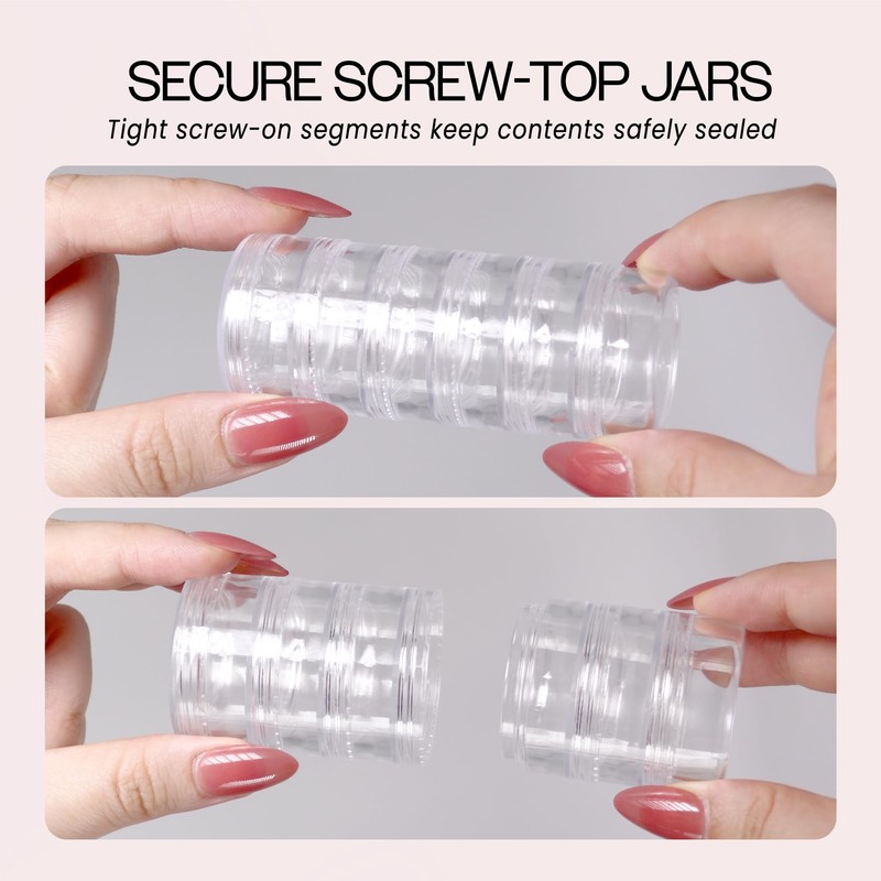 1 Column (6pcs) - Beauticom 10G/10ML Transparent Stackable Jars -