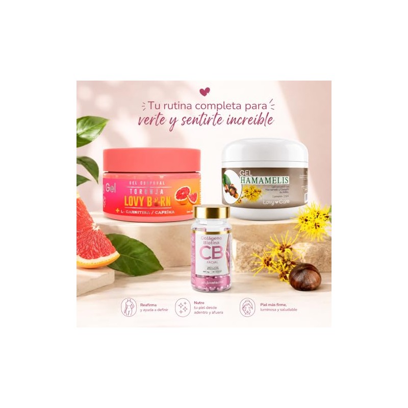 Kit Corporal Reductor Juveternal Lovycare Gel Toronja L-Carnitina + Gel