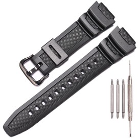 XBHSW Resin watch strap Compatible with Casio W218H W-219H AE1200WH AE-1300WH F108WH SGW-300H W-800H Men's Waterproof Rubber Band Replacement Bracelet