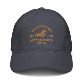 CBS Yellowstone Dutton Ranch Montana Embroidered Adjustable Baseball Cap - Navy Blue - Unisex-Adults - Boys - Baseball Cap