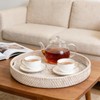 SENJEOK 2 PCS 11.8 x 2 Inch Rattan Serving Tray