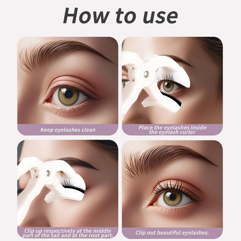 Eyelash Curler, Plastic Eyelash Curlers with Silicone Refill Pads Cute