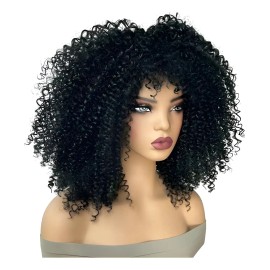 Peluca Afro Rizada Esponjosa, Larga, Fiesta Diaria / *qw