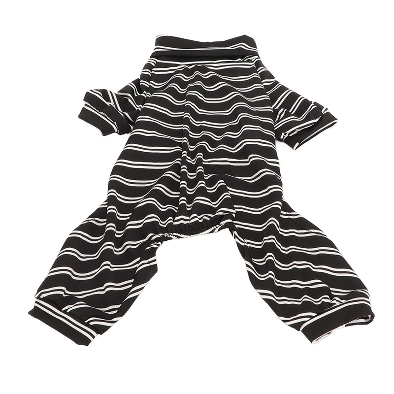 Dog Striped Pajamas Classic Black White Stripe Lightweight Full Coverage