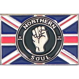 Metal Enamel Pin Badge Brooch Northern Soul Fist Union Jack (Flag) (25mm)