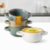 MONITO Ceramic Salad Bowl with Handles, 16 oz French Onion