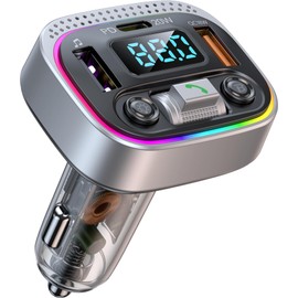 FM Transmitter, Bluetooth Car FM Transmitter, PD20W + QC3.0 Fast Charging, Car Charger, Hands-free Calling, Bluetooth/U-Disk Support, 2 Music Playback Modes, Compatible with 12 V to 24 V Cars, LED