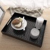 Lyellfe Black Serving Tray with Handles, Decorative Ottoman Tray in