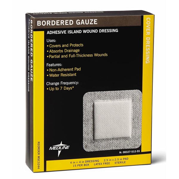 Sterile Bordered Gauze, 4" x 4" (Pack of 15)