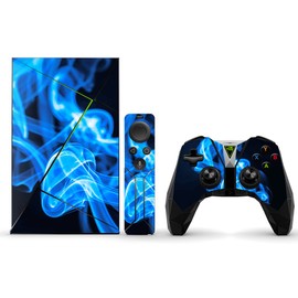 MightySkins Skin Compatible with NVIDIA Shield TV (2017) wrap Cover Sticker Skins Blue Flames
