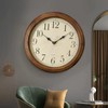 CHIRAY 16-Inch Solid Wood Silent Non-Ticking Decorative Wall Clock with