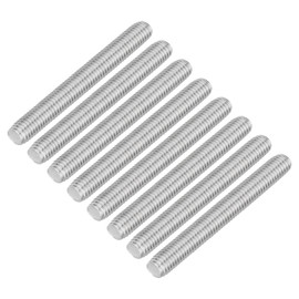 QUARKZMAN Pack of 8 Fully Threaded Spindles, M10 x 80 mm, 304 Stainless Steel, Right-Hand Thread, Threaded Rods, M10-1.5 Thread Pitch for Furniture and Machine Assembly