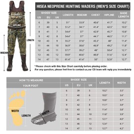HISEA Chest Waders Neoprene Duck Hunting Waders for Men with 600G Insulated Boot Waterproof Camo Bootfoot Fishing Waders