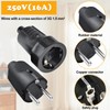 Schuko Plug Coupling, Protective Contact Plug, Flame Retardant IP44 Power