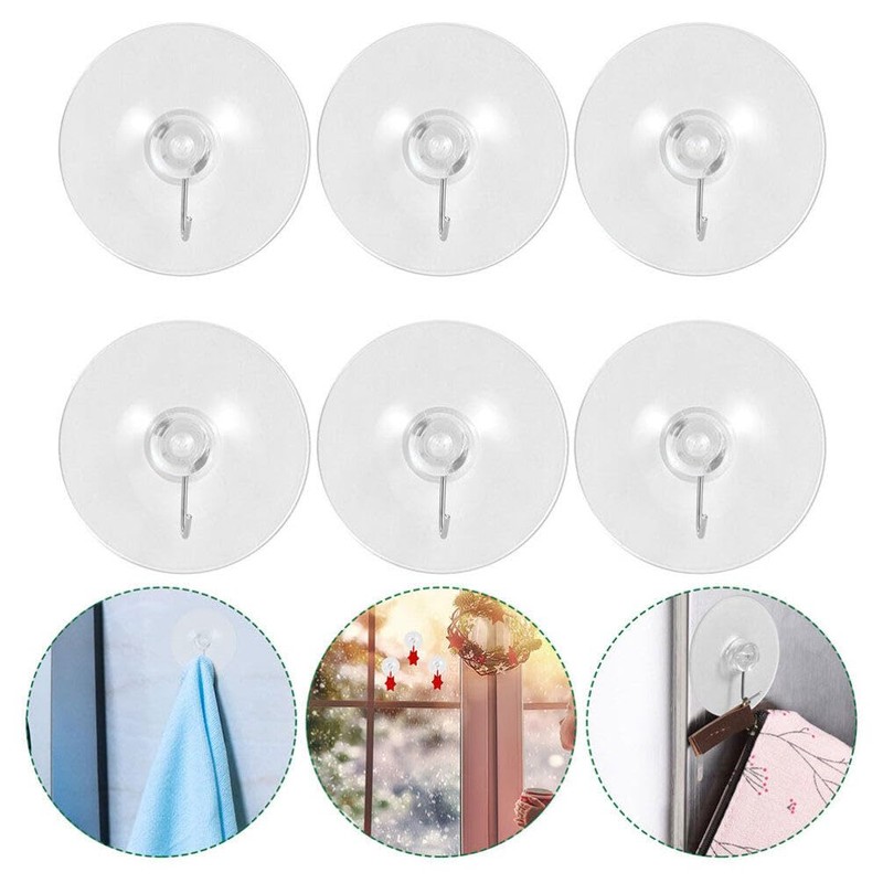 Kichvoe 8pcs Vacuum Suction Cup Hook Suction Cups Clothes Hanger