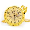 TruClothing Mechanical Skeleton Open Face Pocket Watch with Chain -