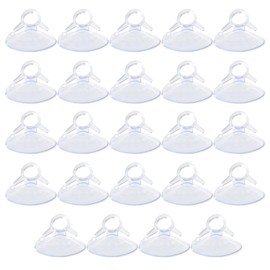 siktorrwd 24Pcs Clear Suction Cups with Loops, Window Suckers with Ring Car, Suction Cups Glass for Decoration, Plastic Suction Cups for Windshield Sunshade Glass Bathroom Mirror Shower Wall