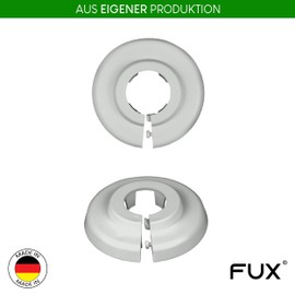 FUX® 10 Pieces Radiator Pipe Collars for Pipe diameters 12mm-35mm; Heating Pipe Covers Rings Surrounds Roses White, Black, Grey, Brown (15mm, Light Grey 7035)