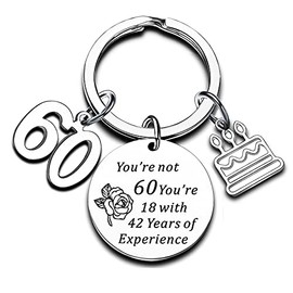 Birthday Gifts For Women Girls Boys Birthday Keyring Birthday Jewellery Birthday Gift For Mum Daughter Sister Christmas Gifts (60th)