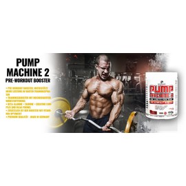 BWG Pump Machine 1, Pre Workout Booster (mit Koffein), Special Edition - Elite Line (mit Dosierlöffel) Cherry Fresh Geschmack - 800g Dose