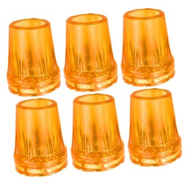 BIUDECO 6Pcs Thick Nonstick Crutch Tips Durable Rubber Foot Covers for Trekking Poles Walking Canes Enhance Stability Balance Various Surfaces Hole Yellow
