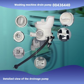 Upgrade model 00436440: Suitable for Bosch washing machine drain pump replacement models: EAP3464593, PS8714879, 436440, 674704, 00674704, 00703146, 1106007, PS3464593. Drain pump motor: V120, 1.25A.