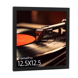Vinyl Record Frame for the Wall Display Album Cover with Real Glass, Black 12.5x12.5 Frame for any 12 Inches LP Record with Cover