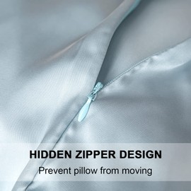 Mulberry Silk Pillowcase for Hair and Skin,Cooling Silk Pillow Case with Hidden Zipper,Allergen Proof Dual Sides Soft Breathable Smooth Silk Pillow Cover for Women. (Aqua Blue-2Pcs, Queen(20"x 30"))