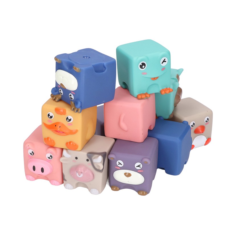 Baby Blocks Soft Silicone Baby Building Blocks Squeeze Toys for