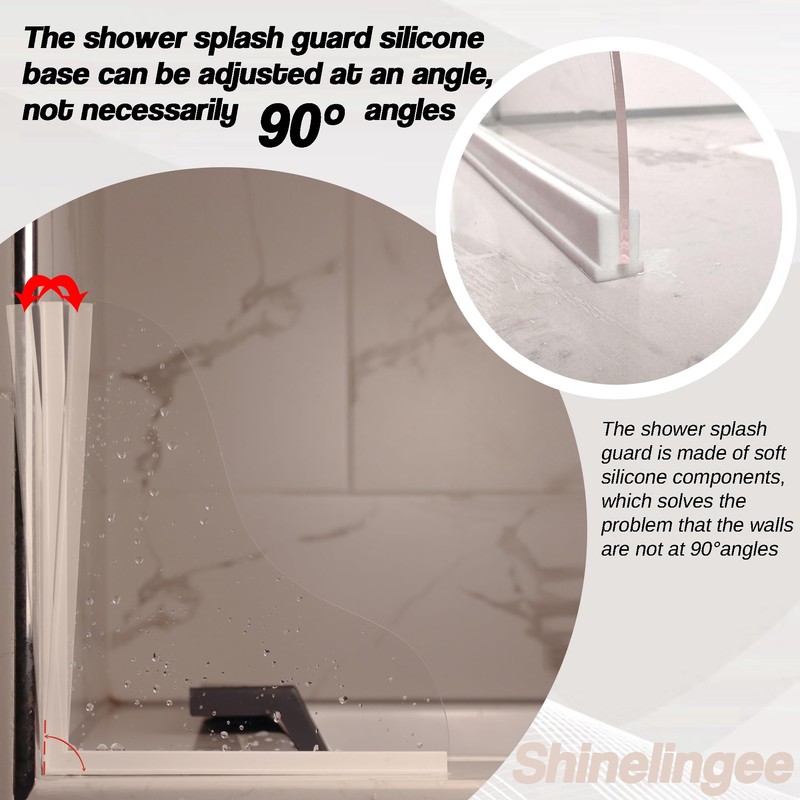 Shineligee 2 Pack Updated Shower Splash Guard, Large Splash Guards