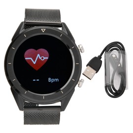 1.54-inch Full screen Waterproof Bluetooth Smart Sports Touch Smartwatch(Black Steel Strap)