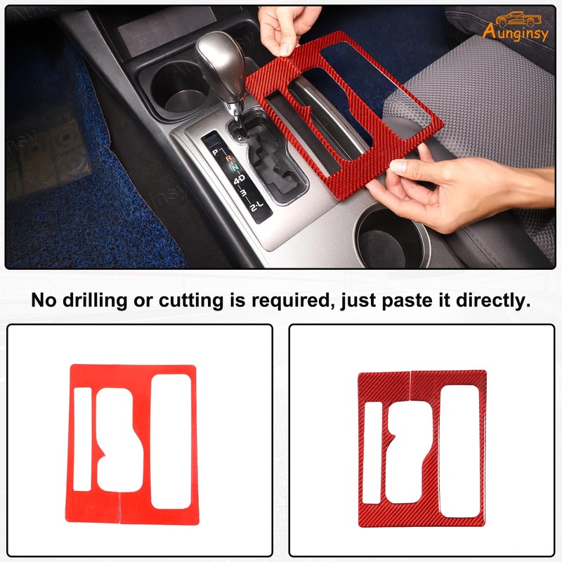 Aunginsy Center Console Gear Shift Panel Cover Cup Holder Trim