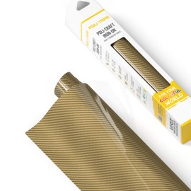 Poli-Flex® Carbon - Vinilo de transferencia de calor (HTV) - 12 x 36 pulgadas para camisetas - Vinilo termoadhesivo - Fácil de cortar y malezar - Extra duradero - Dorado