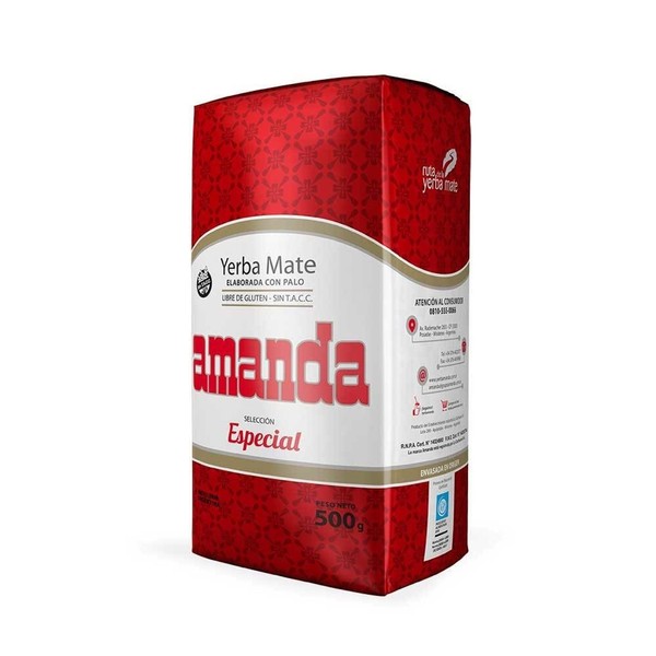 Amanda Selección Especial Yerba Mate Con Palo Unsmoked Yerba Mate Special Selection, 500 g / 1.1 lb