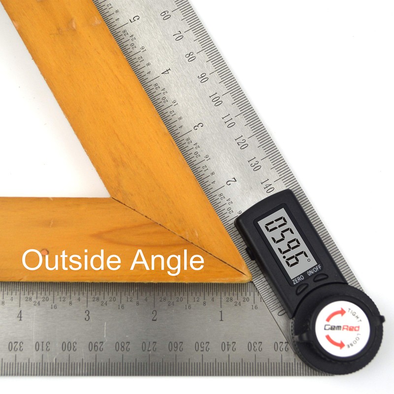 GemRed 82305 Digital Angle Finder GemRed Protractor Stainless Steel 7inch