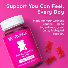BEARVANA Top Support Gummies for Women | Support Natural Balance and Confidence | Fitness Supplement | Essential Vitamins | 9 Herbs Including Fenugreek, Flaxseed, Dong Quai| Berry Flavor | 60 Gummies