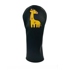 Giraffe PU Leather Golf Club Covers Driver Headcovers Fairway Woods Hybrid Protector with Interchangeable Number Tag