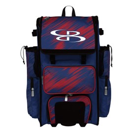 Boombah Superpack Hybrid Rolling Bat Bag - Scratch Royal/Red - Wheeled & Backpack Version