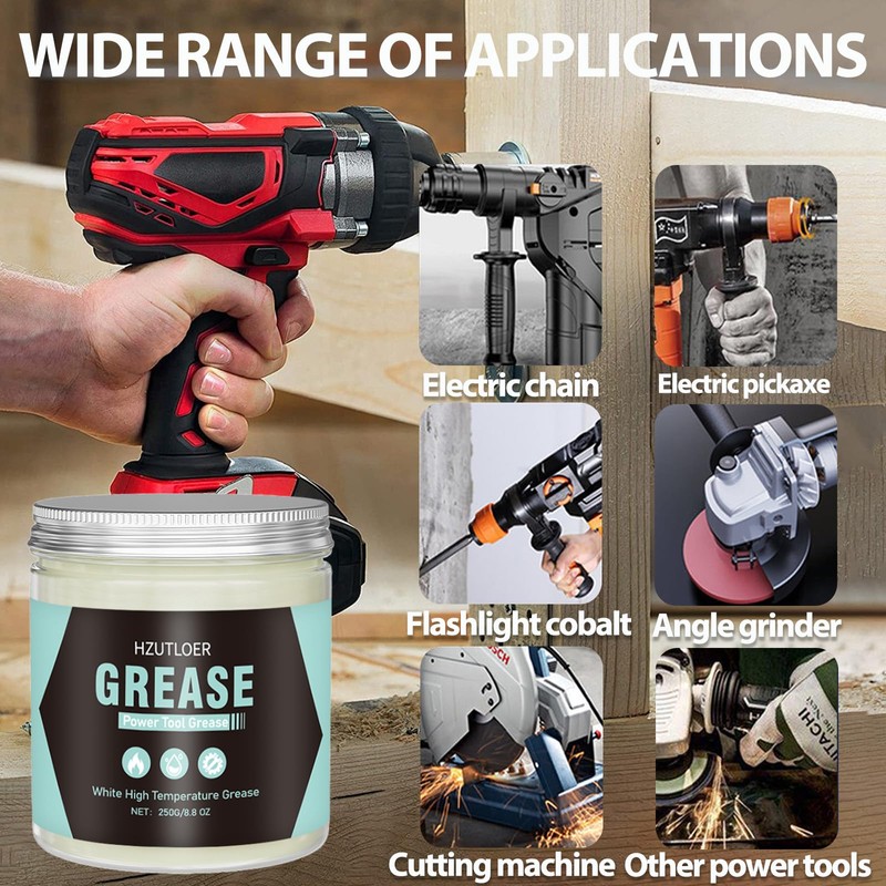 250g White Lubricating Grease,High Temperature Grease,Noise Reduction,Rustproof & Long-Lasting for