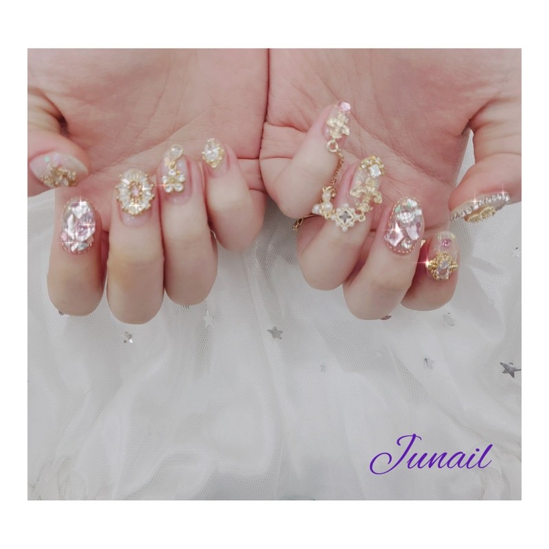  Gold chain handmade nail tip ✨ - Short C