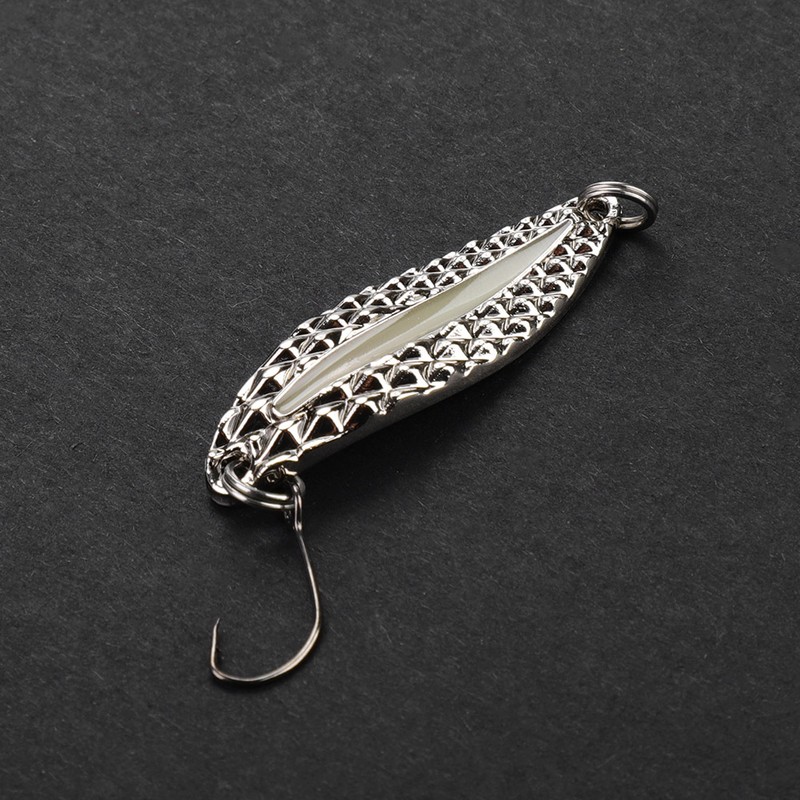 10pcs Metal Shiny Spoon Bait Hard Lures with Hook Fishing